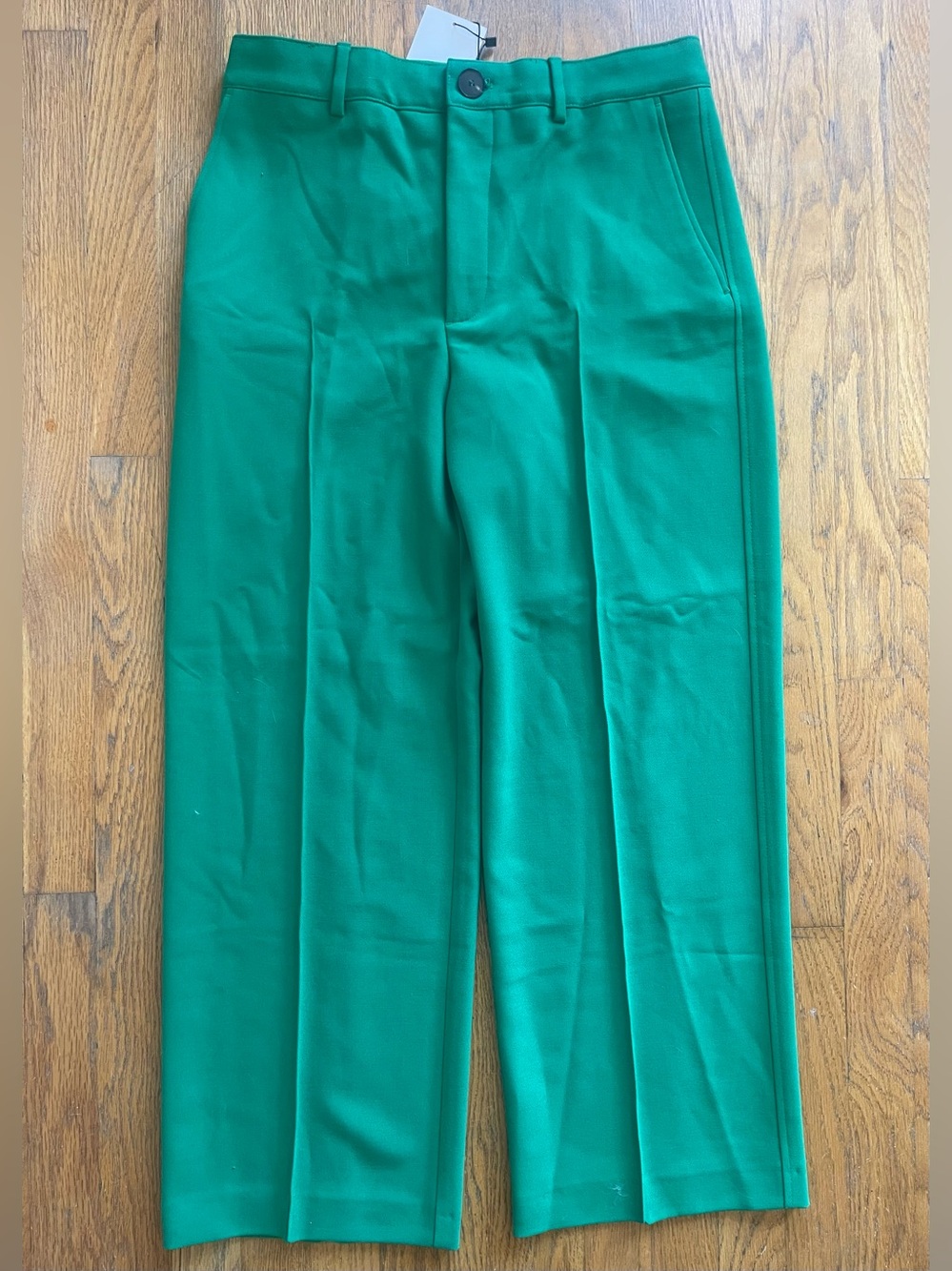 Zara Emerald Green Straight-Leg Dress Pants